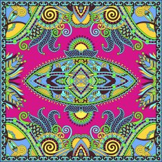 Traditional ornamental floral paisley bandanna Square ornament N66