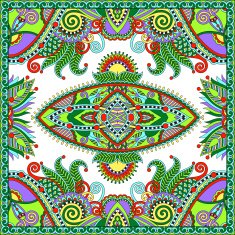 Traditional ornamental floral paisley bandanna Square ornament N68