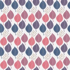 Seamless pattern with abstract autumn leaves in purple tones