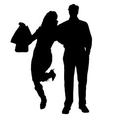Vector silhouette of couple N45