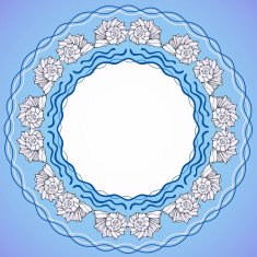 Decorative round frame with shells N2