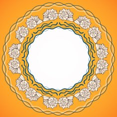 Decorative round frame with shells N3