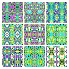 set of different seamless colored vintage geometric pattern N34