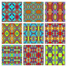 set of different seamless colored vintage geometric pattern N35