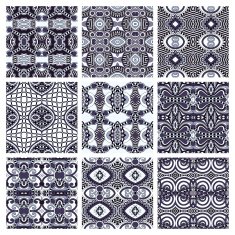set of different seamless colored vintage geometric pattern N36