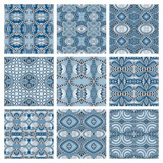 set of different seamless colored vintage geometric pattern N37