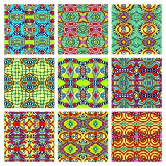 set of different seamless colored vintage geometric pattern N40