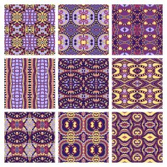 set of different seamless colored vintage geometric pattern N41