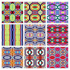 set of different seamless colored vintage geometric pattern N42
