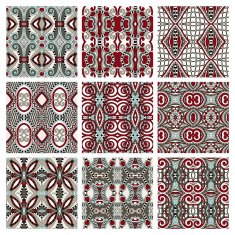 set of different seamless colored vintage geometric pattern N46