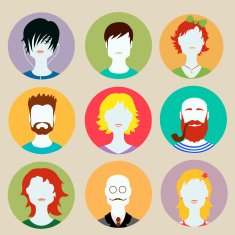 Set of avatar flat design icons N2
