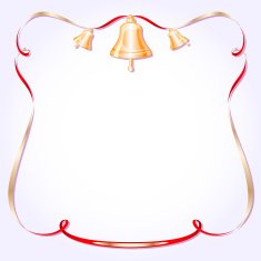 retro frame with ribbon and bells vector illustration