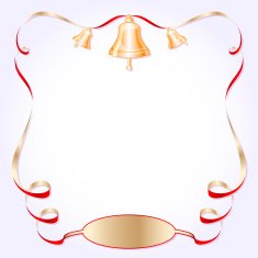 retro frame with ribbon and bells vector illustration N2
