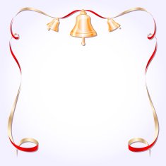 retro frame with ribbon and bells vector illustration N3