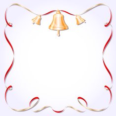 retro frame with ribbon and bells vector illustration N4