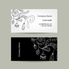 Business card template for your design Floral background