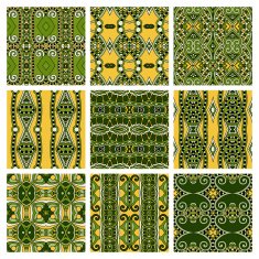 set of different seamless colored vintage geometric pattern tex N42