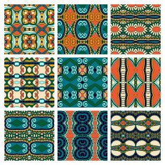 set of different seamless colored vintage geometric pattern tex N46