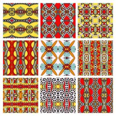 set of different seamless colored vintage geometric pattern tex N52