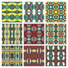 set of different seamless colored vintage geometric pattern tex N53