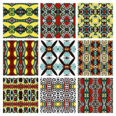 set of different seamless colored vintage geometric pattern tex N54