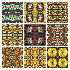 set of different seamless colored vintage geometric pattern tex N57