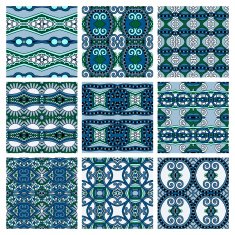 set of different seamless colored vintage geometric pattern tex N58