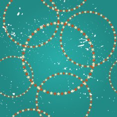 Retro vintage circle round stars pattern