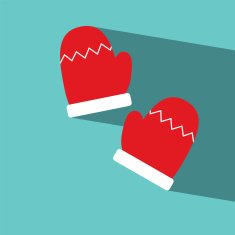 gloves winter flat icon vector illustration eps10