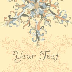 Vector Christmas Card Lace SnowFlake N4