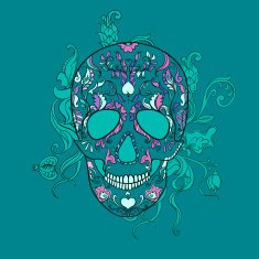 Vector Sugar Skull with ornament N3