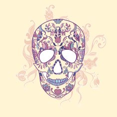 Vector Sugar Skull with ornament N4