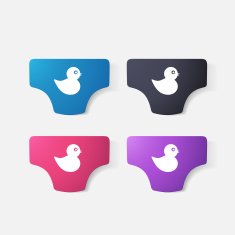 Paper clipped sticker children panties