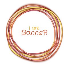 Vector rounded banner with sample text on white background N2