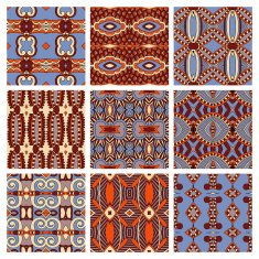 set of different seamless colored vintage geometric pattern N49