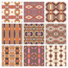 set of different seamless colored vintage geometric pattern N50