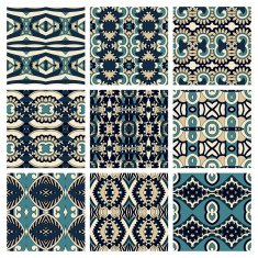 set of different seamless colored vintage geometric pattern tex N62