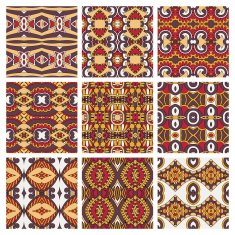 set of different seamless colored vintage geometric pattern tex N64