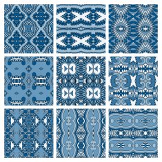 set of different seamless colored vintage geometric pattern tex N68