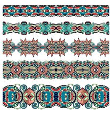 collection of seamless ornamental floral stripes N16