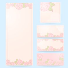 Set of floral wedding cards invitations N2