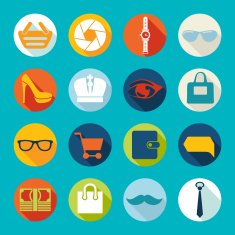 Set of fashion flat icons N78