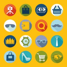 Set of fashion flat icons N80