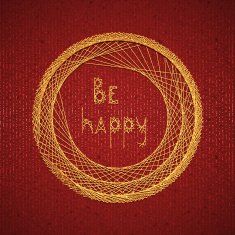 Vector abstract background with embroidery on cardboard N4