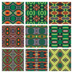 set of different seamless colored vintage geometric pattern N52