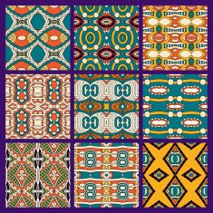 set of different seamless colored vintage geometric pattern N53