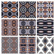set of different seamless colored vintage geometric pattern N54