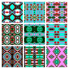set of different seamless colored vintage geometric pattern N55