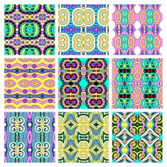 set of different seamless colored vintage geometric pattern N57