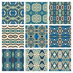 set of different seamless colored vintage geometric pattern N58